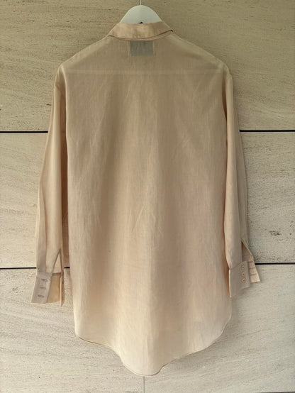 CORTANA. Camisa beige algodón ligero