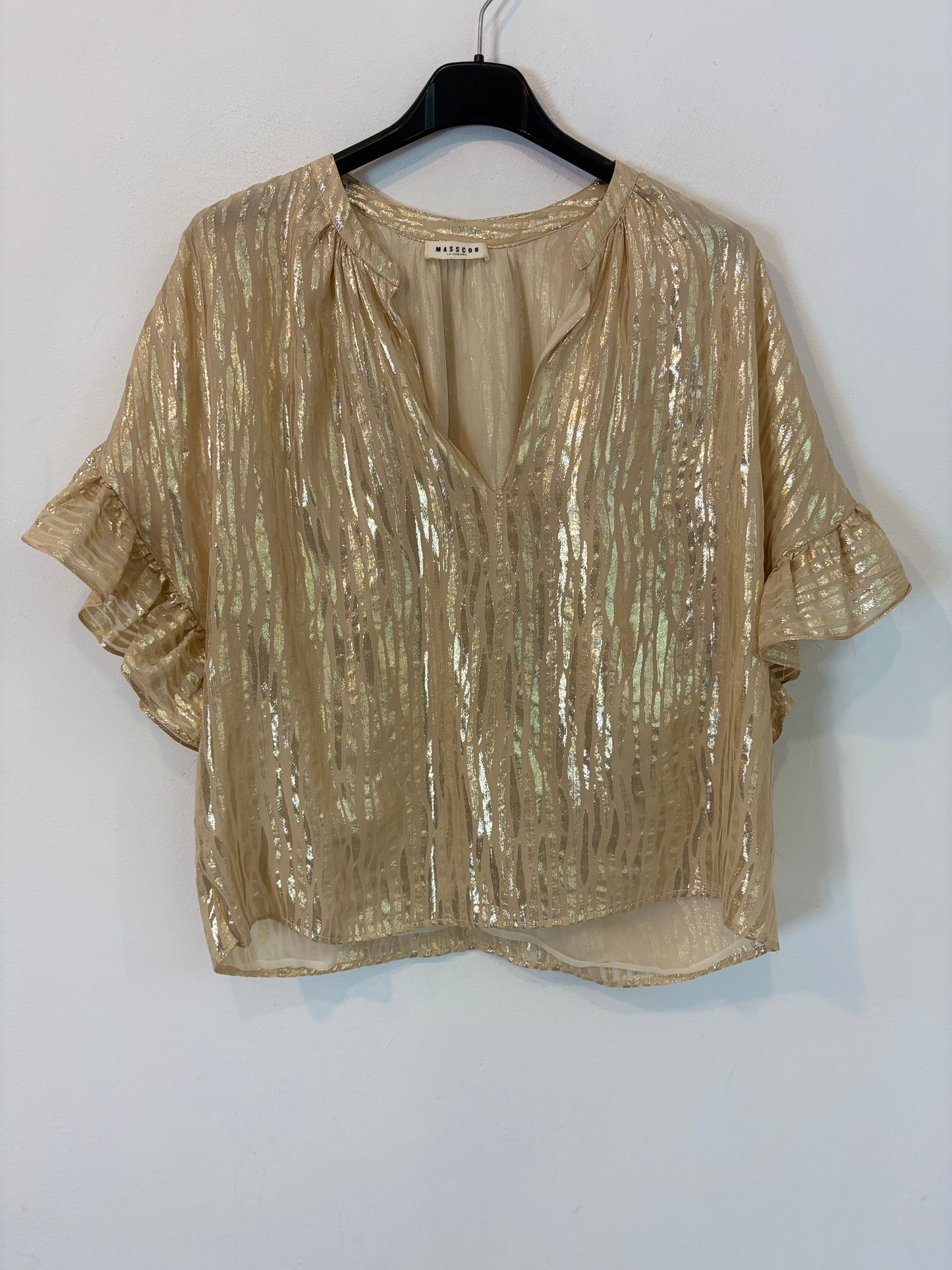 MASSCOB. Blusa seda dorada. XS