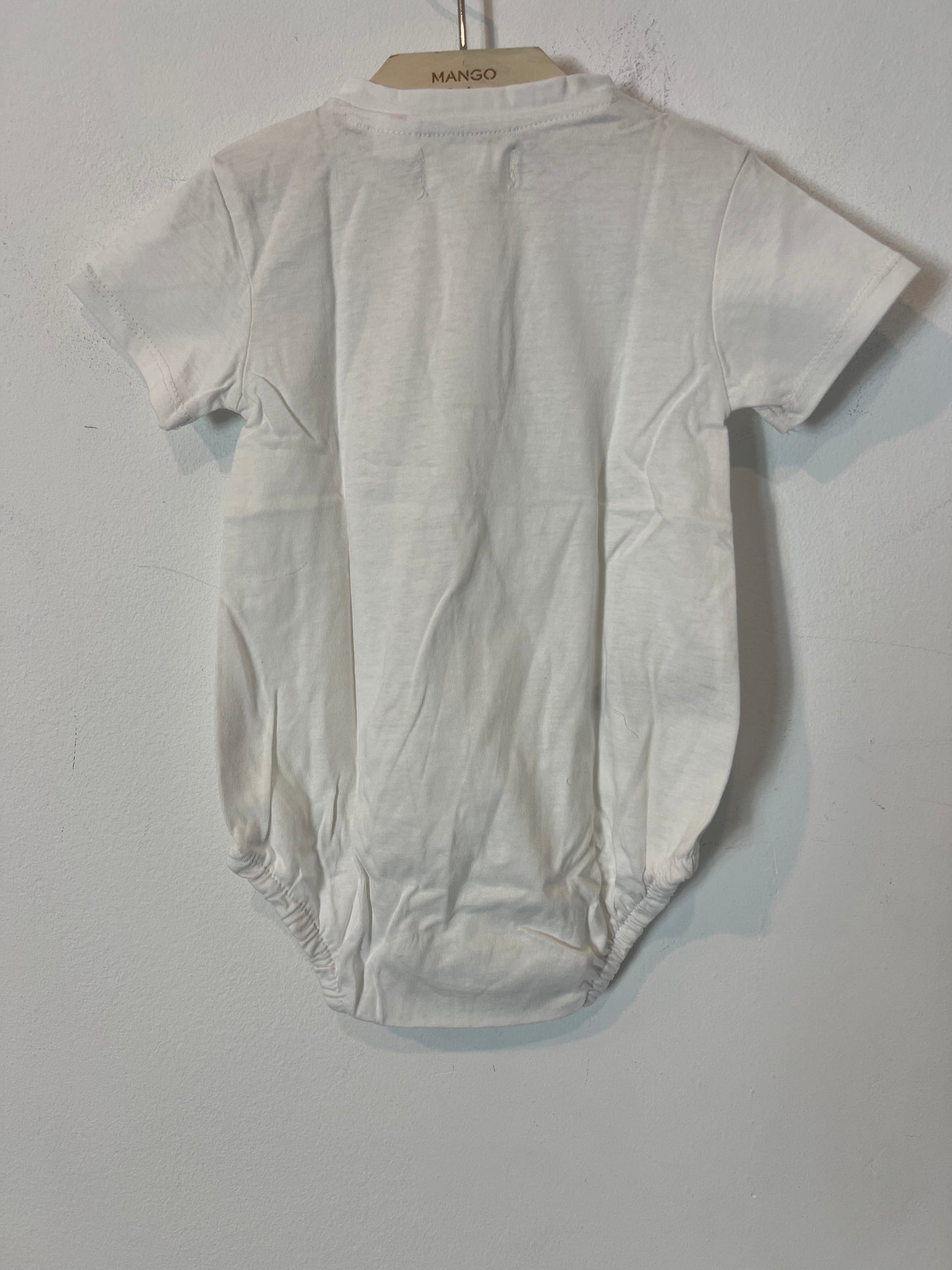 MANGO. Body blanco algodón. T 9-12 meses