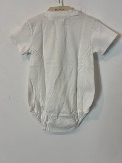 MANGO. Body blanco algodón. T 9-12 meses