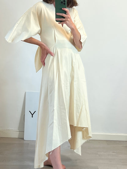 MANGO. Asymmetrical beige dress. XS/S