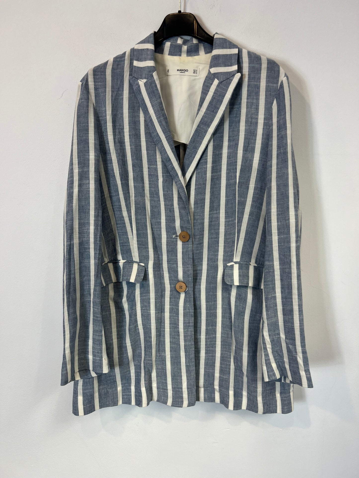 MANGO. Striped blazer with mix. TM