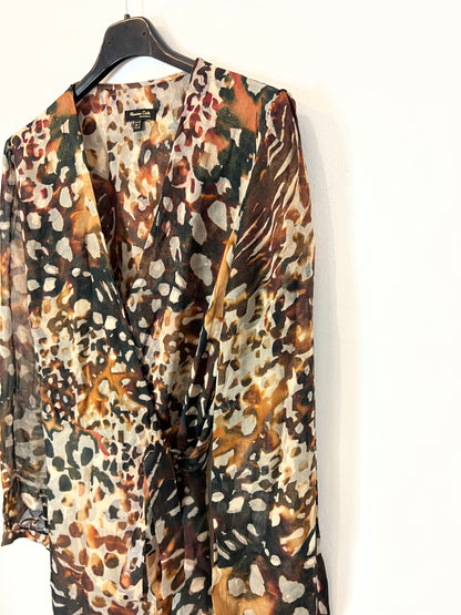 MASSIMO DUTTI. Vestido corto estampado T.40