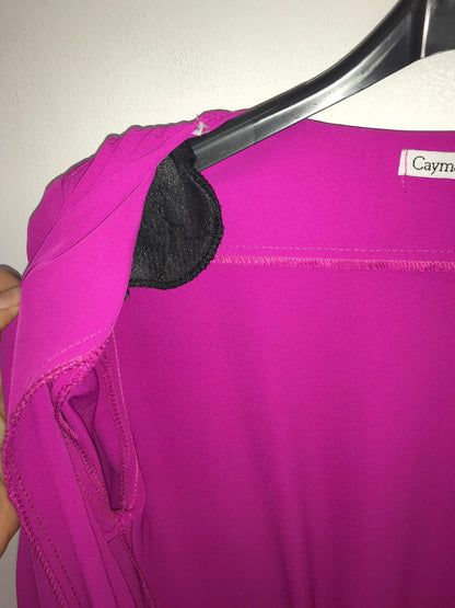 CAYMAA CLOSET. Vestido midi cruzado flecos