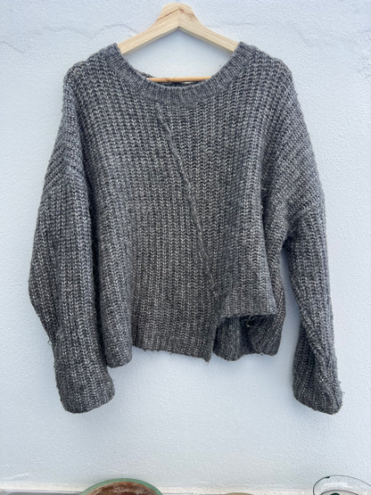 ZARA. Jersey gris jaspeado