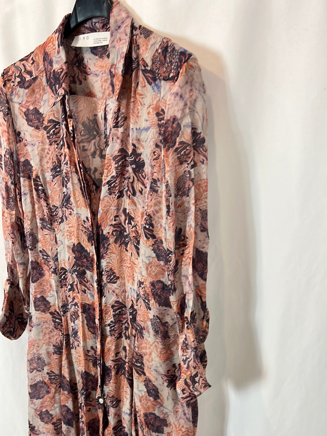 IRO. Vestido largo estampado camisero. T 36