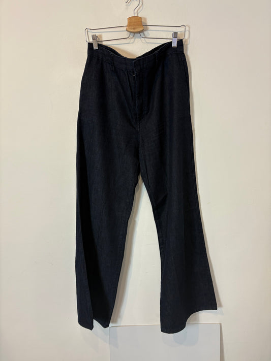 ZARA. Denim oscuro pata ancha