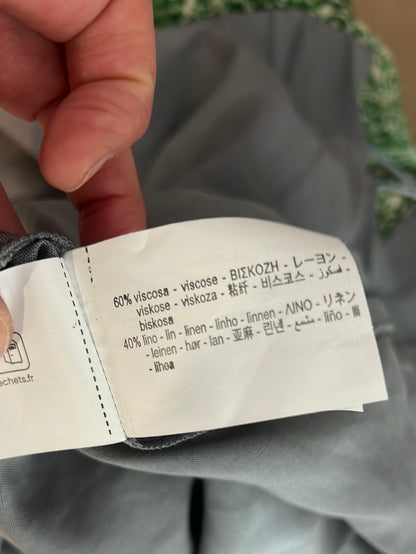 ZARA. Vestido midi gris apertura textura. T XS