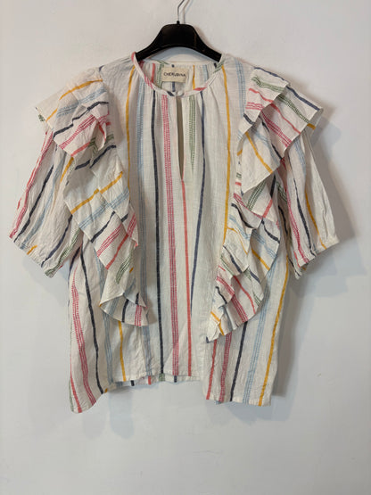CHERUBINA. Blusa volantes rayas colores