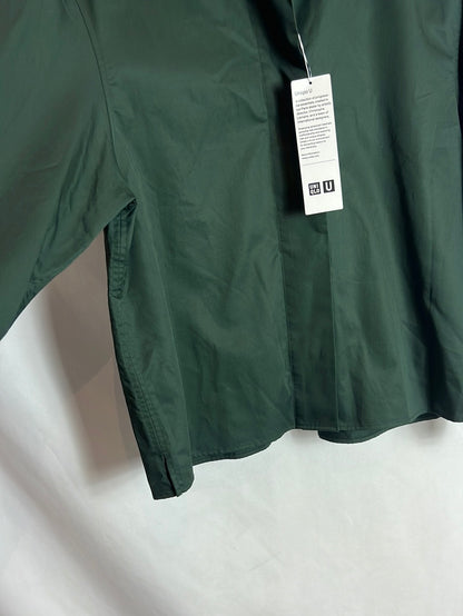 UNIQLO. Camisa verde oscuro algodón. T XS (s/m)