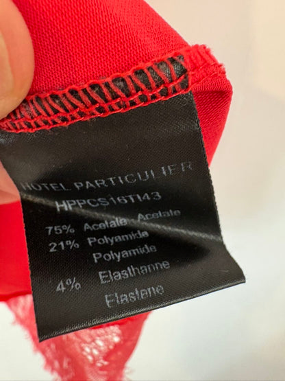 HÔTEL PARTCULIER. Top rojo elástico encaje