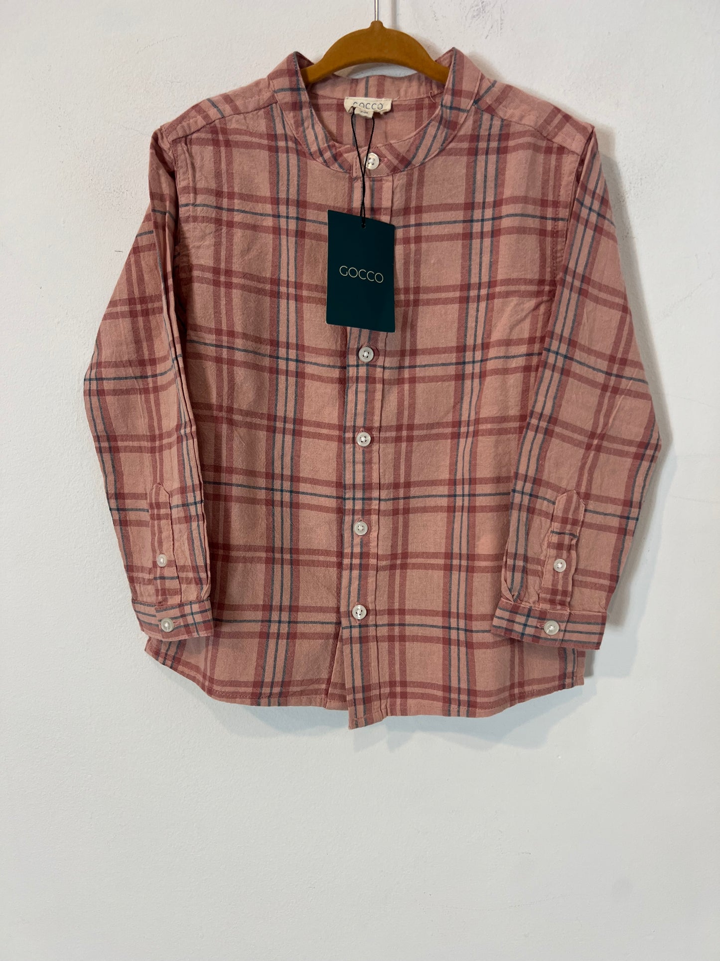 GOCCO. Camisa rosa cuadros T.7-8 años