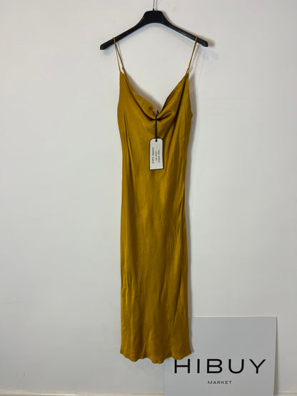 yellow silk dress zara Zara Yellow Golden Satin Dress M (8-10)