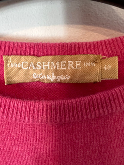 EL CORTE INGLÉS. Fuchsia cashmere sweater. Size 40 (S/M)