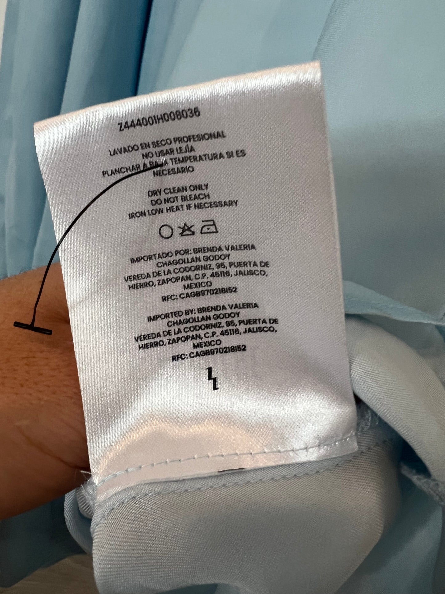 ZHADERE. Vestido azul lencero T.s