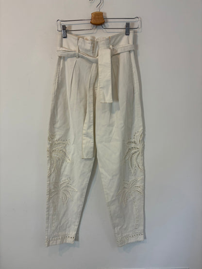MES DEMOISELLES. White denim with embroidery. Size 34