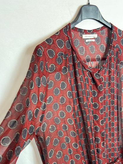 ISABEL MARANT ÉTOILE. Printed semi-sheer midi dress S 38