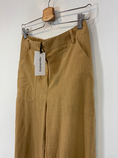 TINTORETTO. Pantalón camel de algodón