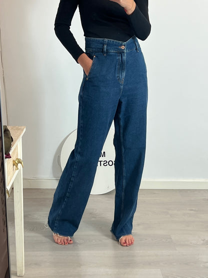 ZARA. Wide-leg denim trousers, size 38