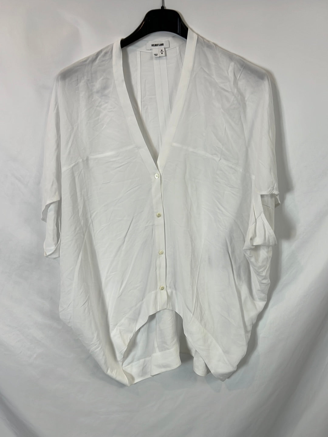 HELMUT LANG. Blusa blanca manga corta. T M