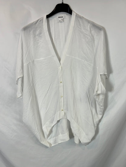 HELMUT LANG. Blusa blanca manga corta. T M