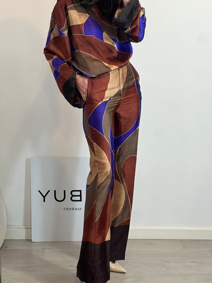 ZARA. Conjunto satinado estampado geométrico