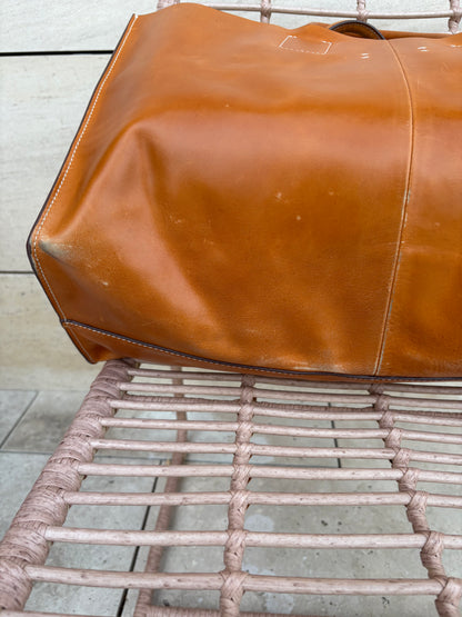 ZARA HOME. Bolso shopper camel piel