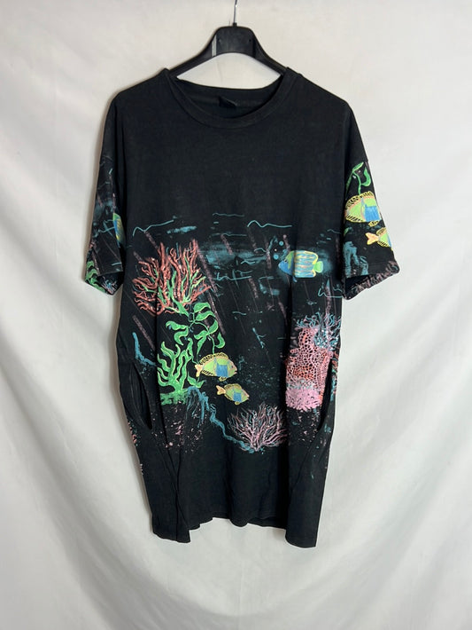 URBAN OUTFITTERS . Vestido corto dibujos peces. T S