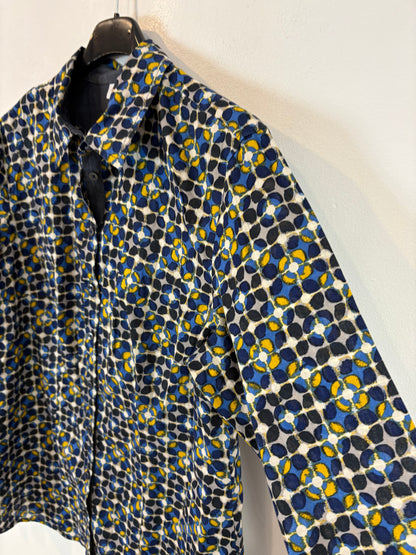 S. OLIVER. Camisa azul estampada