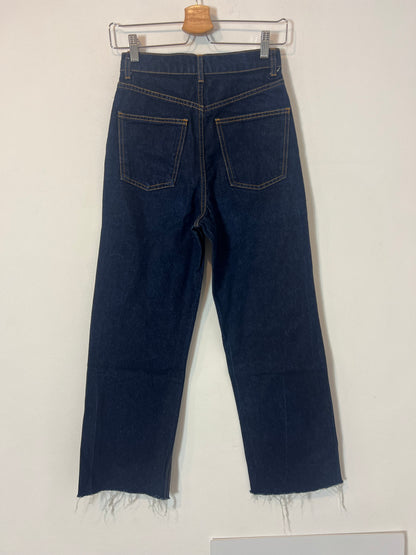 ZARA. Denim recto azul oscuro .T 34