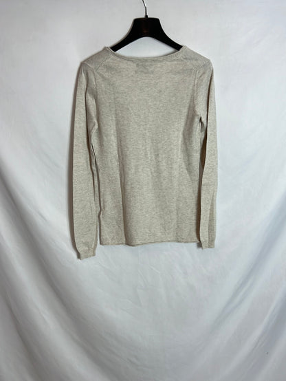 MASSIMO DUTTI. Thin beige TS sweater