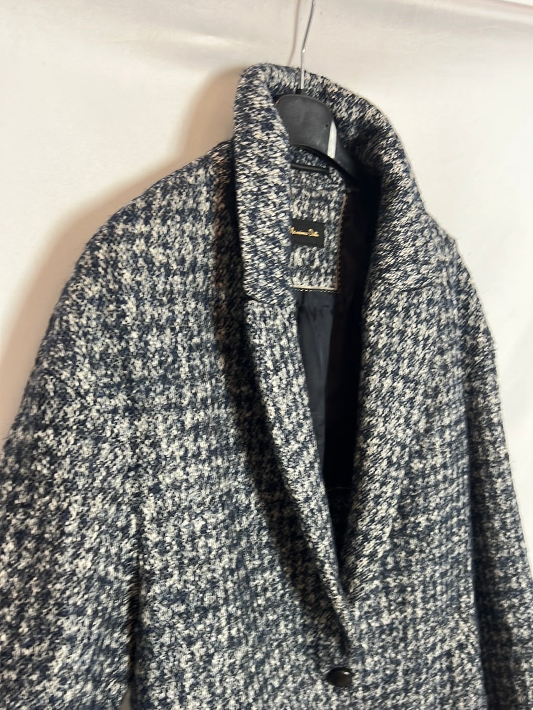 MASSIMO DUTTI. Abrigo jaspeado azules T.s