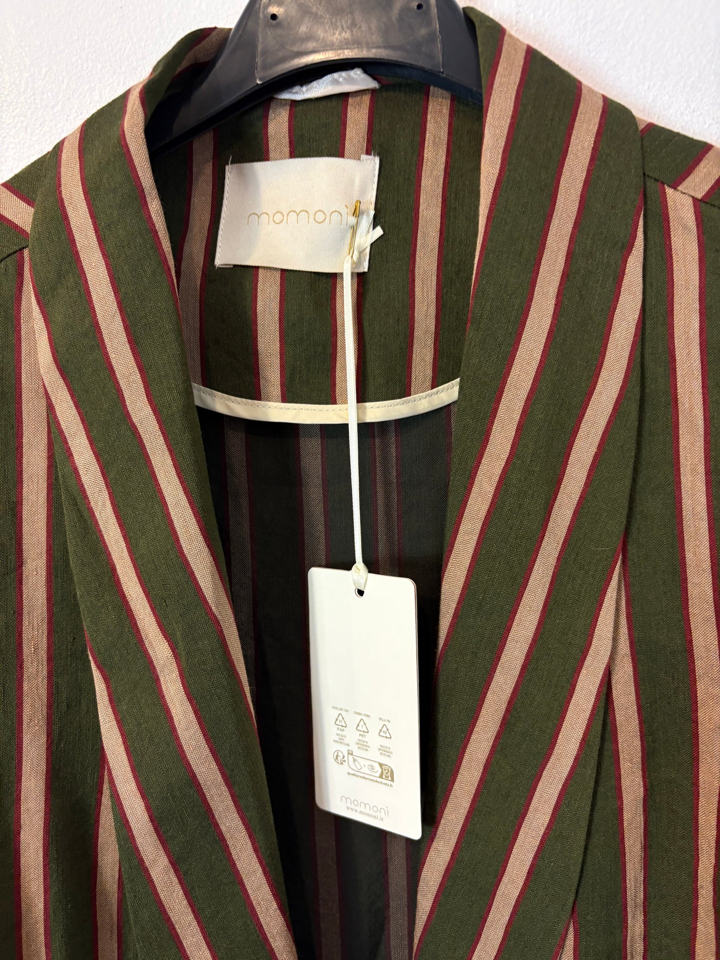 MOMONI. Chaqueta larga rayas mezcla