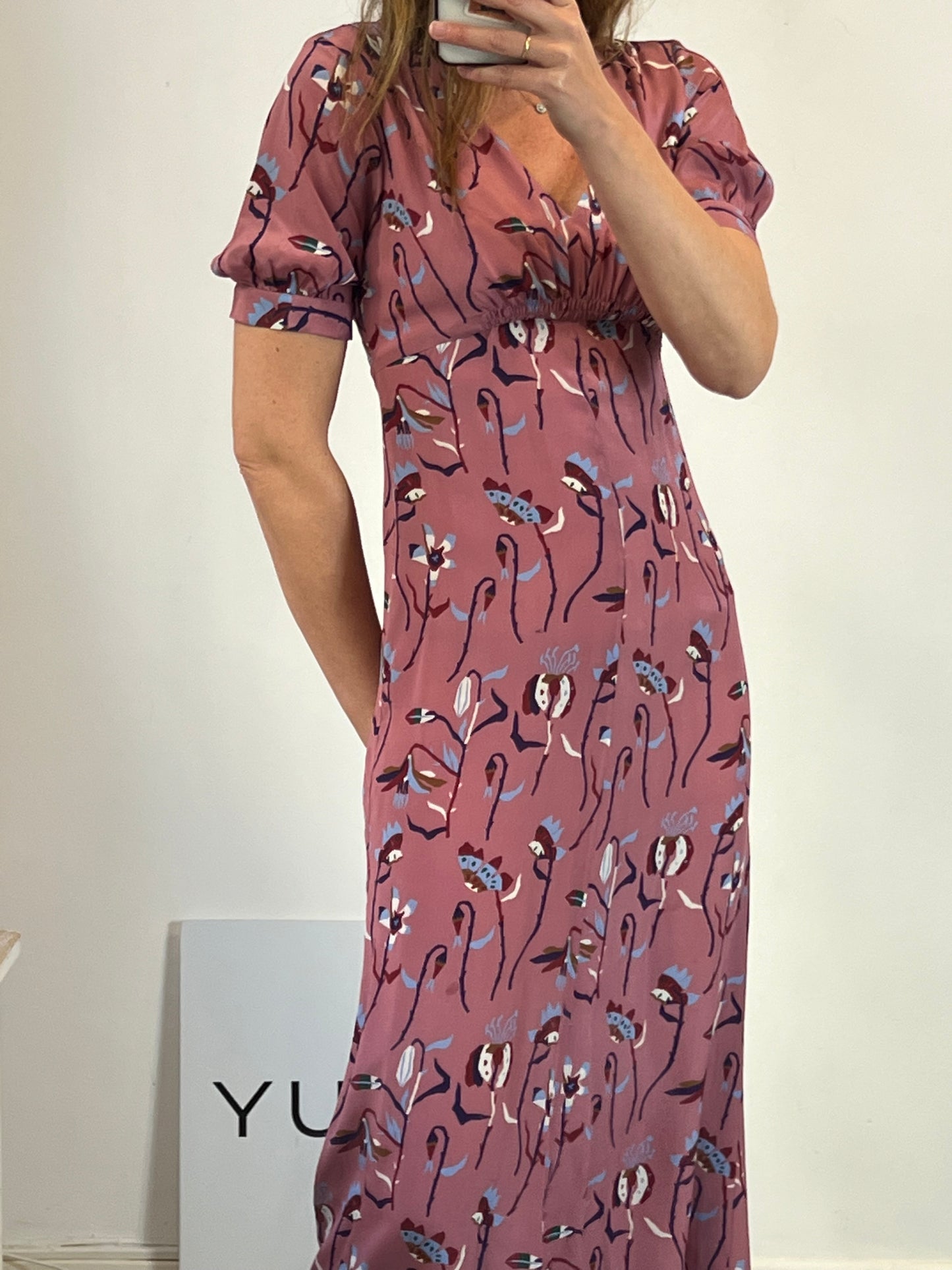 PAUL SMITH. Vestido largo fluido estampado. T S