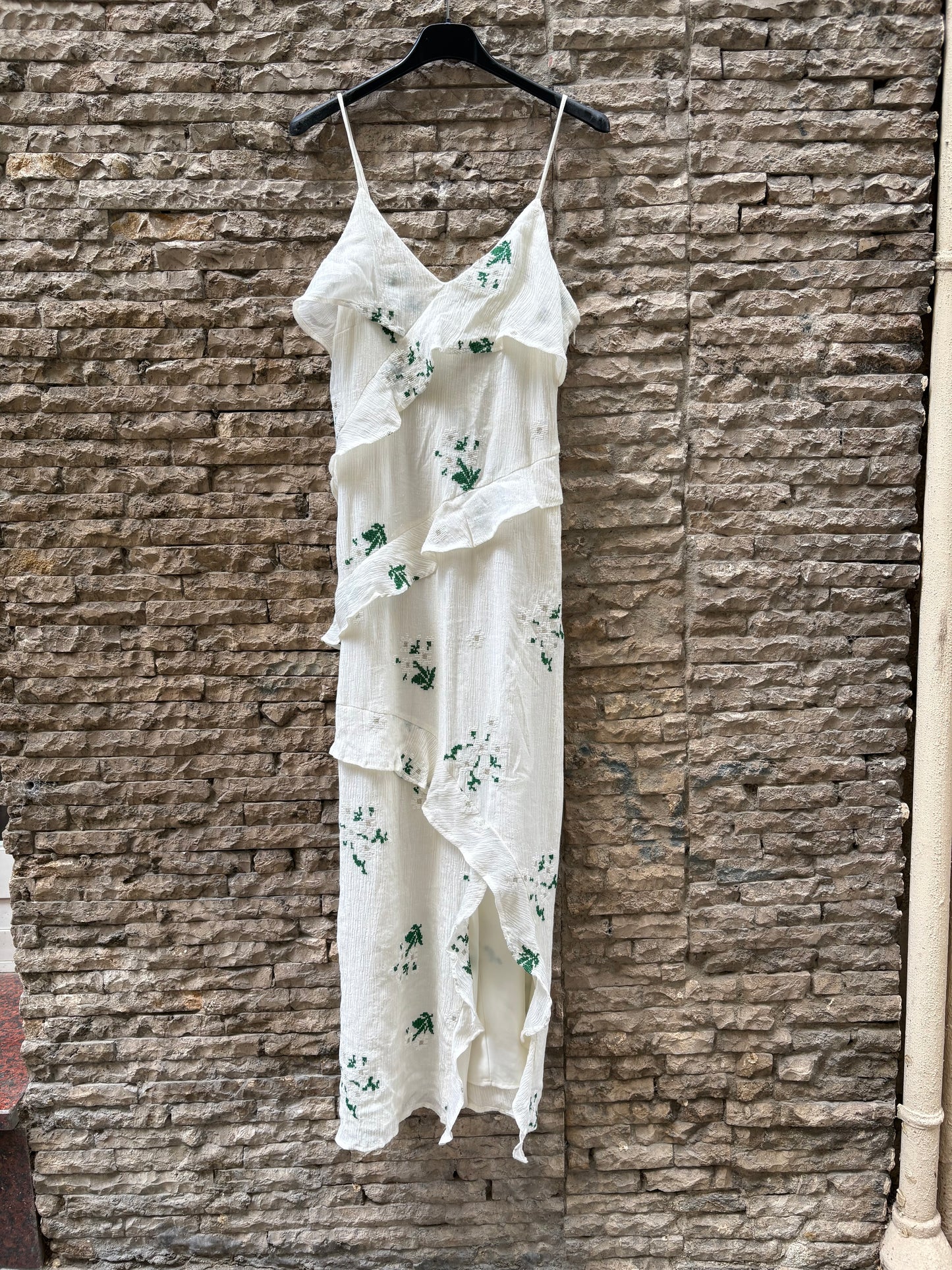 SALSA JEANS. Vestido largo con detalle de volantes