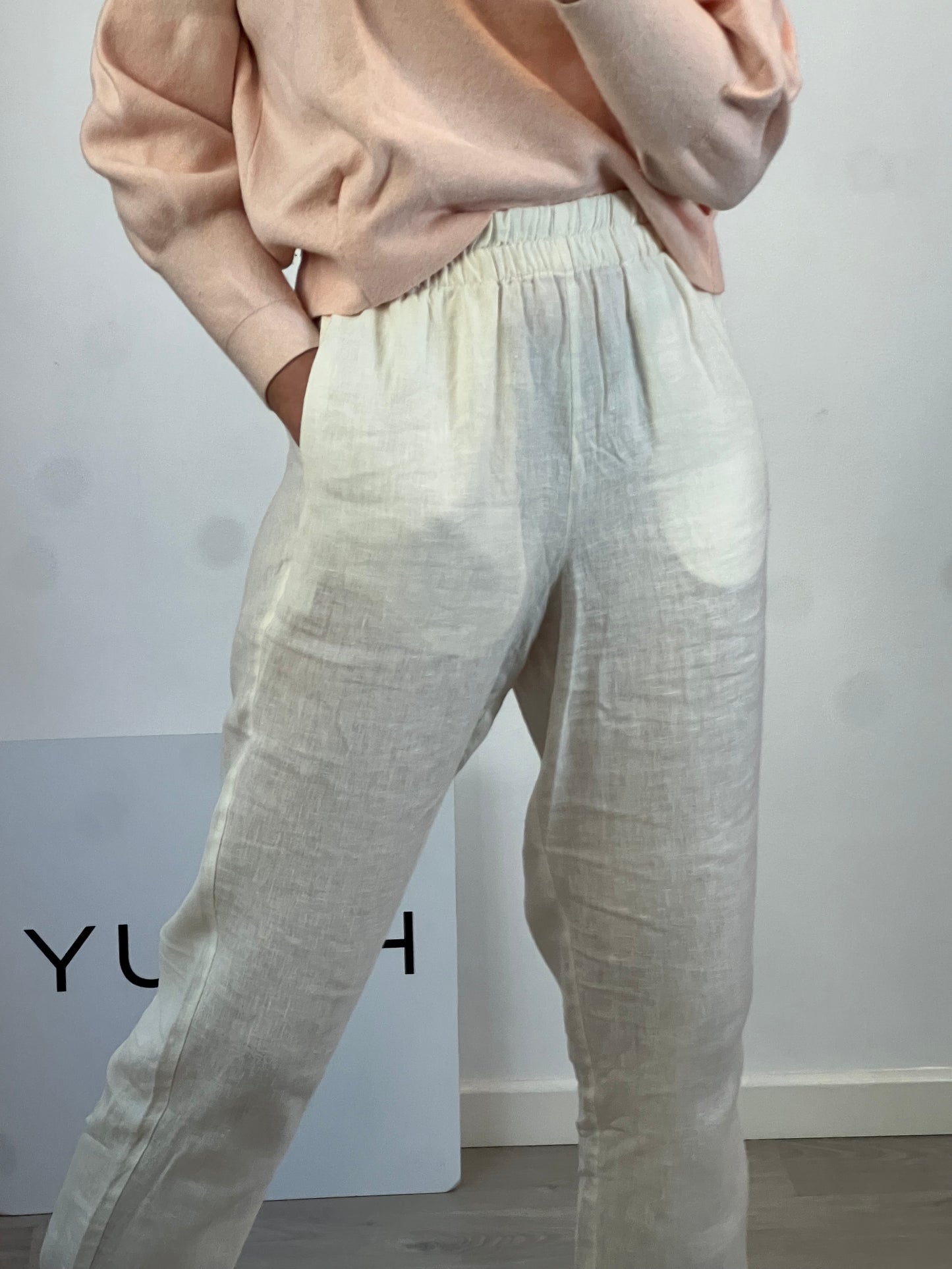 SOPHIE + LUCIE. Pantalón beige lino. T 38