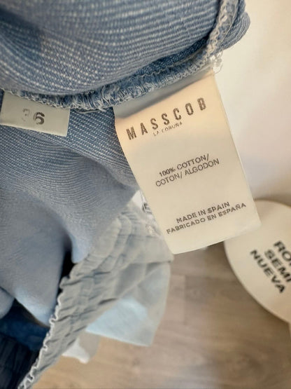 MASSCOB. Pantalón azul algodón jasepado
