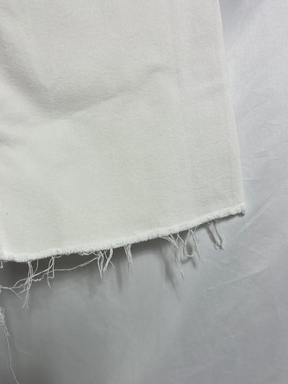 ZARA. Pantalón denim culotte blanco. T 38