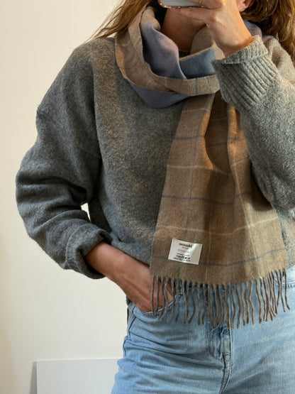 JOHNSTONS OF ELGIN. Bufanda cuadros cashmere