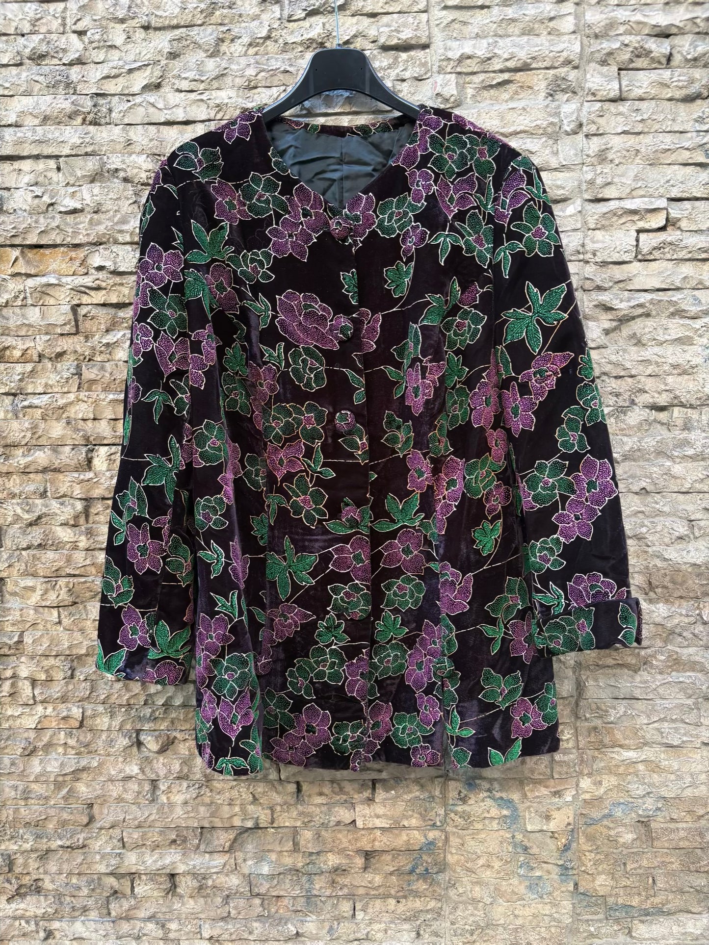 Chaqueta vintage terciopelo y texturas