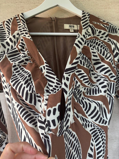 NTB. Vestido largo estampado aberturas