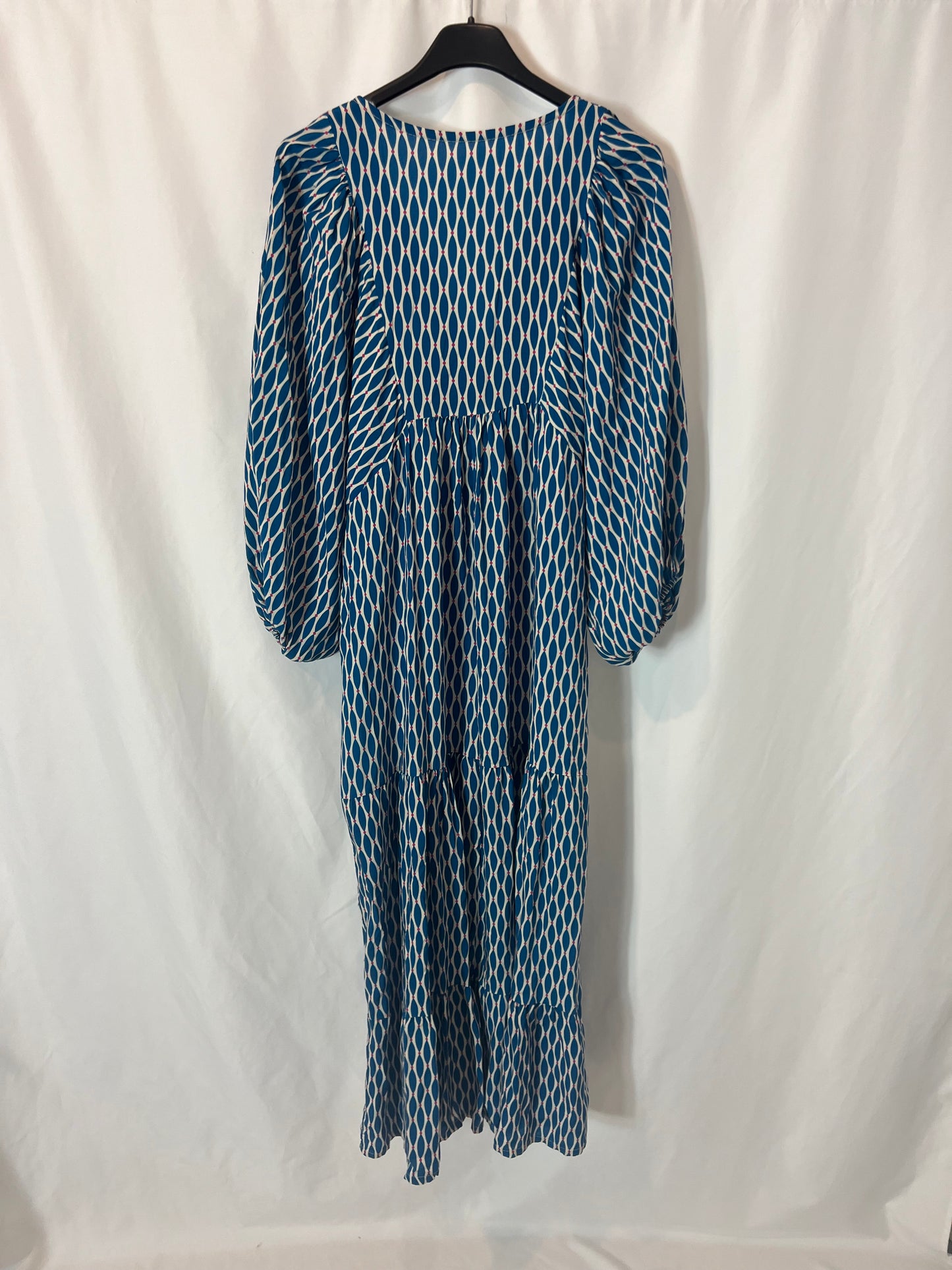 OTRAS. Vestido largo azul estampado. TU (S)