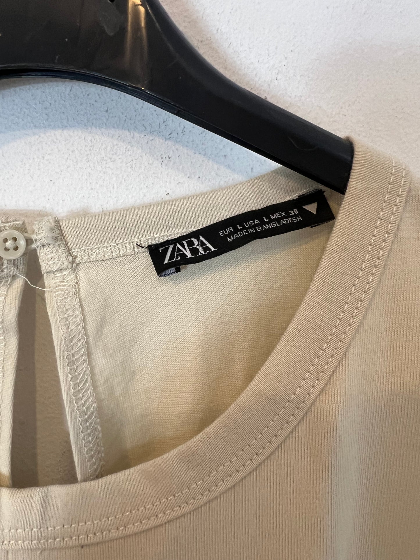 ZARA . Mono largo beige algodón. T L (M)