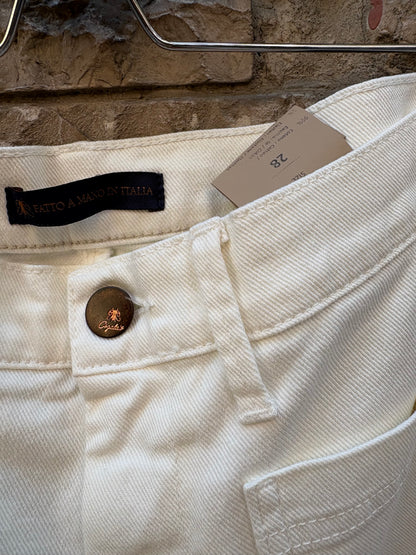 CIGALA´S. Denim blanco recto bolsillos