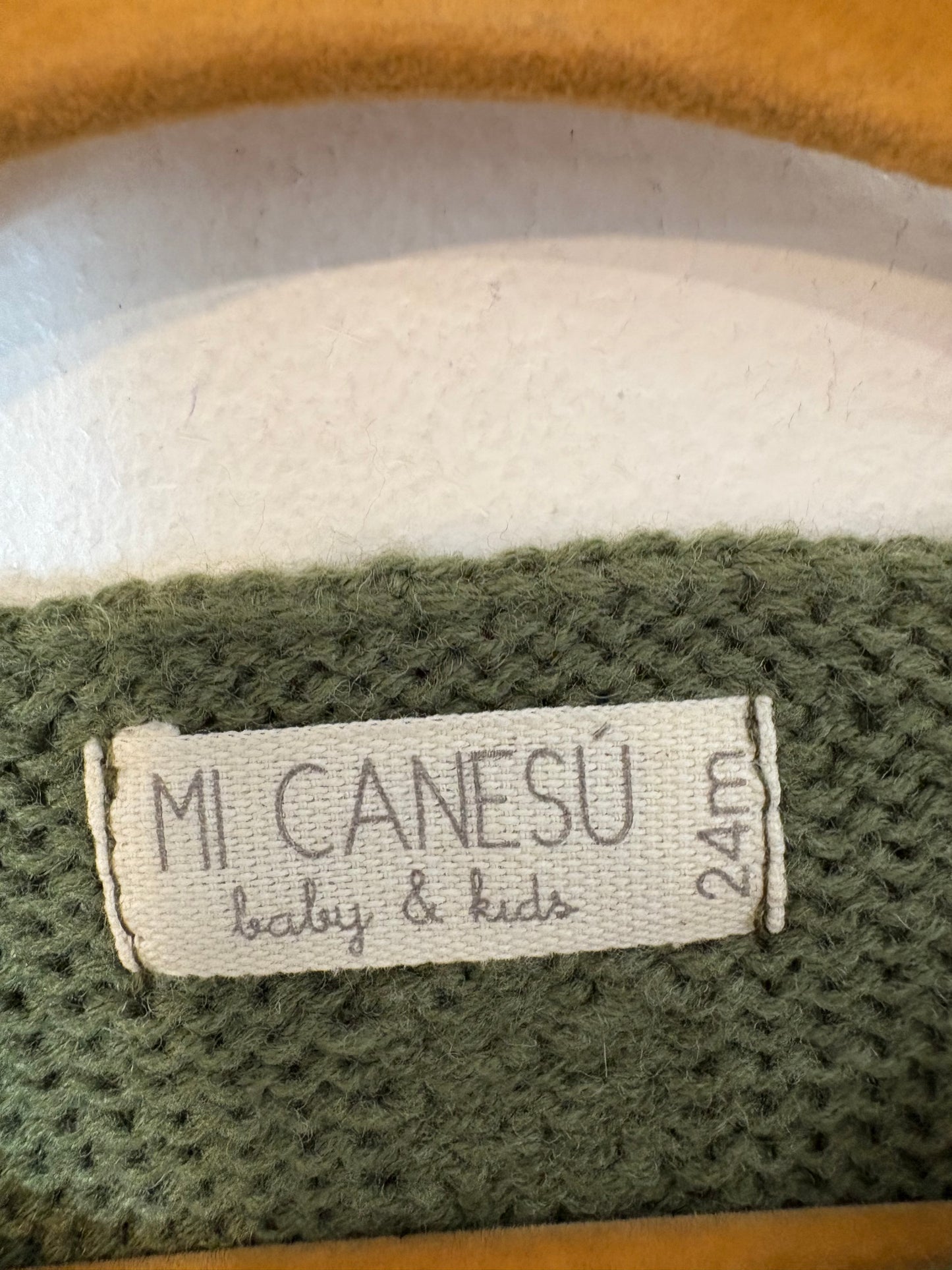 MI CANESÚ. Chaqueta punto verde caza. T 24 meses