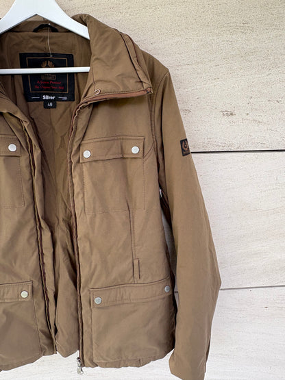 BELSTAFF. Khaki green quilted jacket with pockets. TM