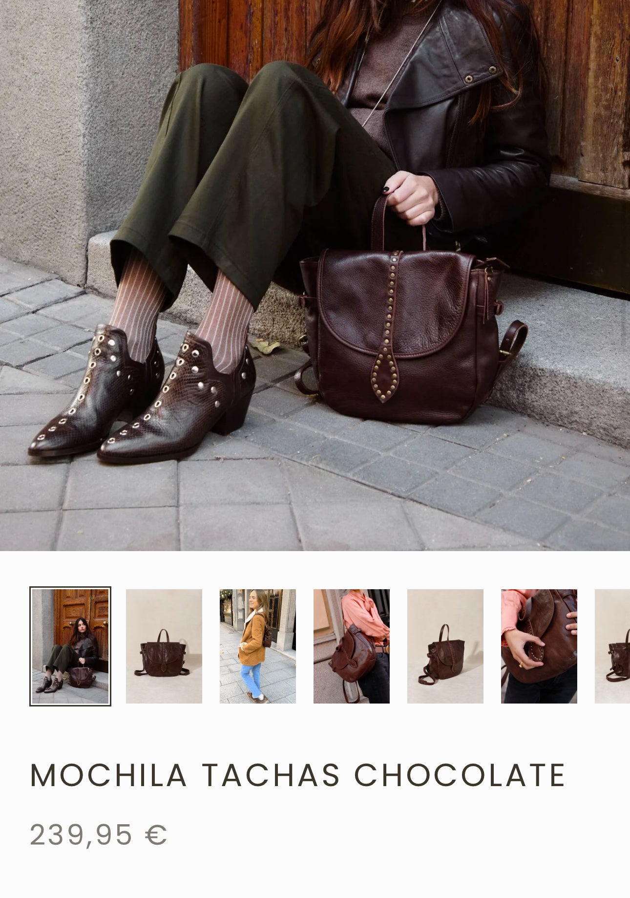 MICUIR. Mochila tachas burdeos