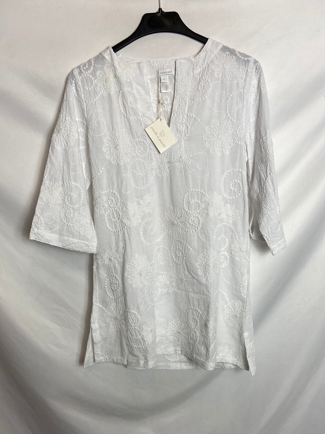 STEP BY STEP. Embroidered white dress. Size 12 years