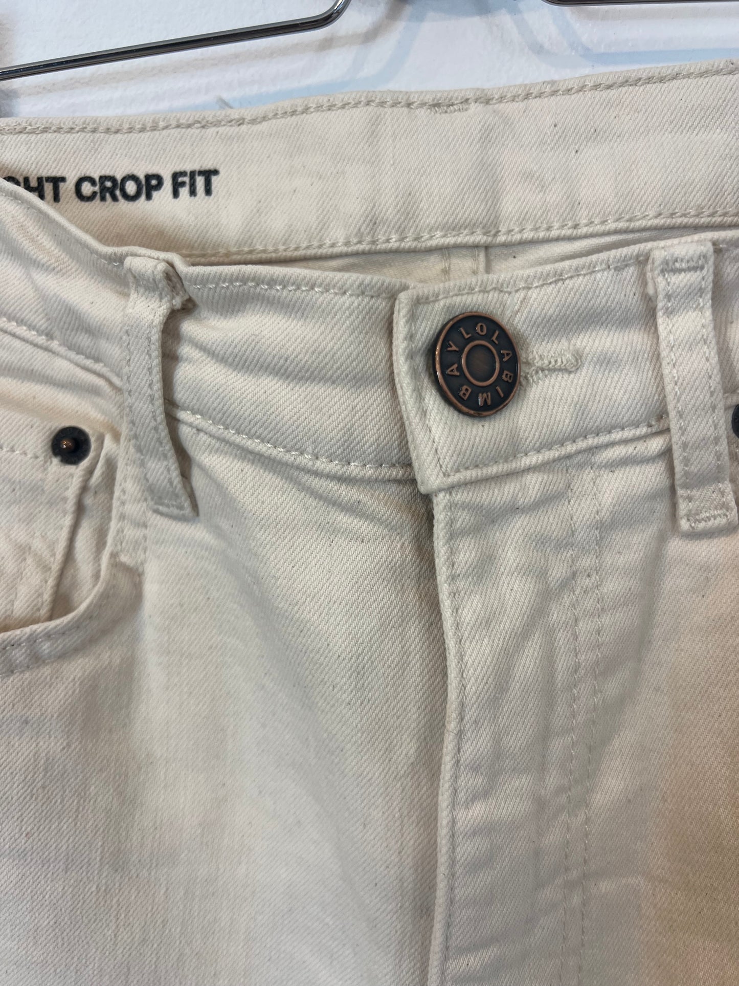 BIMBA Y LOLA. Straight-cut beige denim crop. Size 38 (S) Tara