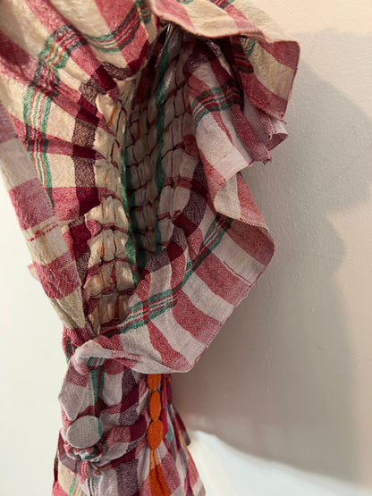 OTRAS. Top cuadros y abalorios. T S/M